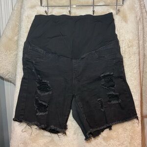 SHEIN Maternity Wideband Denim Shorts